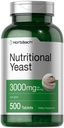 Horbaach Nutration Yeast Tablet 3000mg 124; 500 Count 124; dengan B12, B1, B2, dan Niacin 124; Non-GMO & Gluten Free Suplemen