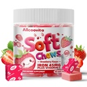 Iron Soft Chews Suplement dengan Vitamin C 124; Strawberry Flavored 124; Gluten Free Suppplemen Besi Pria dan Anak-Anak 124; 60 Count 124; 2 Bulan Supply