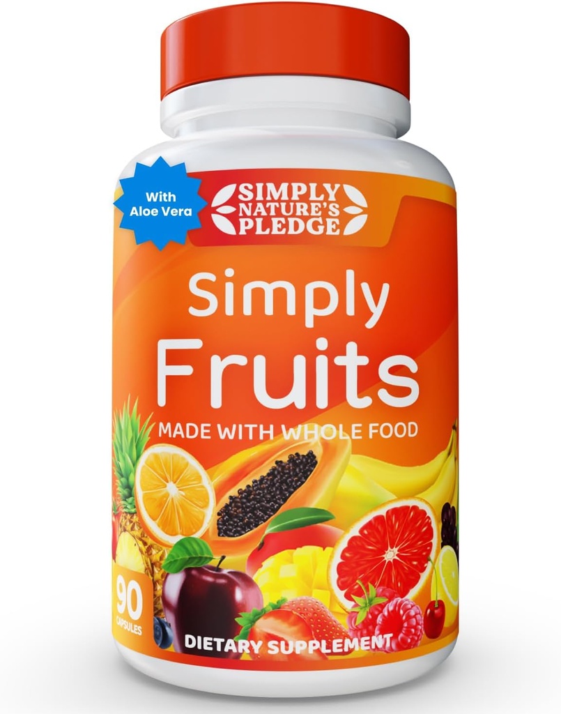 Hanya Nature 's Pledge - 90 Fruit Kapsul - Dibuat dengan Whole Food Superfood, Dikemas dengan 25 Fruits yang berbeda - 100% Soy Free