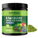 NATURELO Raw Greens Superfood Powder 240 Grams, Mixed Berry - Supports Energy, Imunity and Detox - termasuk Spirulina, Wheat Grass and Organic Greens untuk Whole Food Nutition
