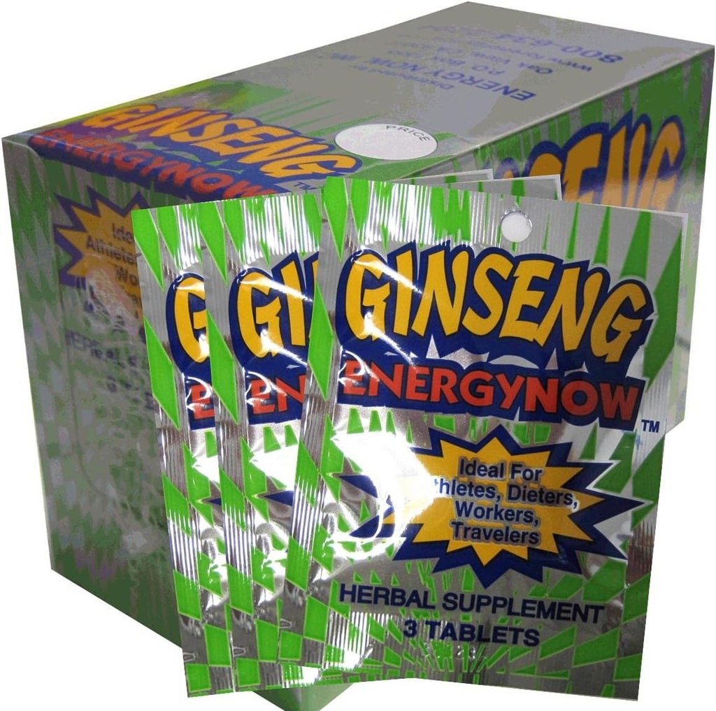 Ginseng Energy Now, 3 tab Packages, 24 Count (Paket 1)