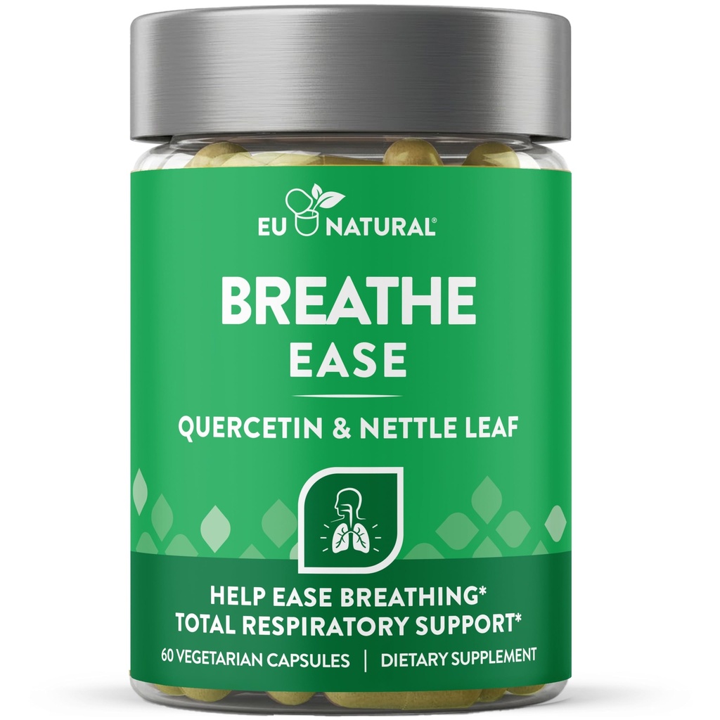 Breathe Inhaler Support Supplemen - Sinus, Lungs, Open & Clear Airways - Seasonal Nasal Healness, Healthy Chest - Quercetin, Vitamin D, Bromelain Pills - 60 Vegetarian Soft Capsules