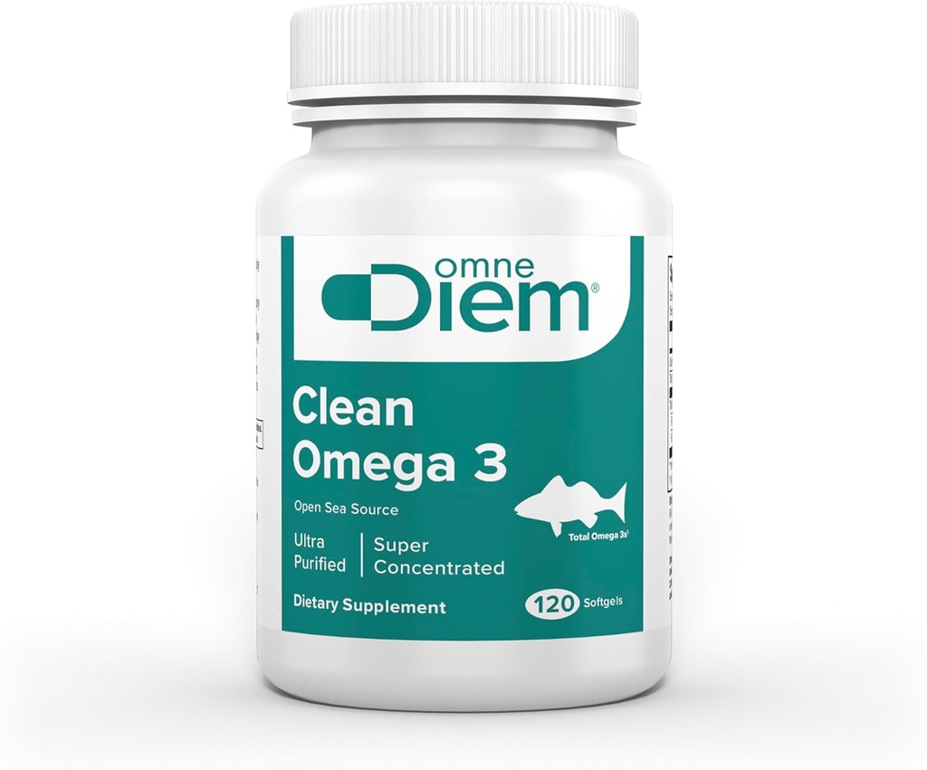 Omne Diem Clean Omega 3 - 1020mg, 120 softgel Capsules - Fish Oil Dietary Suplemen dengan Omega- 3 Fatty Acids: EPA & DHA
