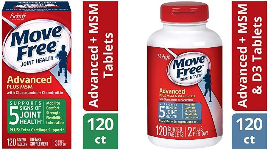 Pindahkan Glucosamin & Chondroiton Plus MSM Advanced Advanced Health Suplement Tablets (120) dan Kenyamanan dan Glucosamin Ditambah MSM & D3 Advanced Comvanced Health Tablet (120)
