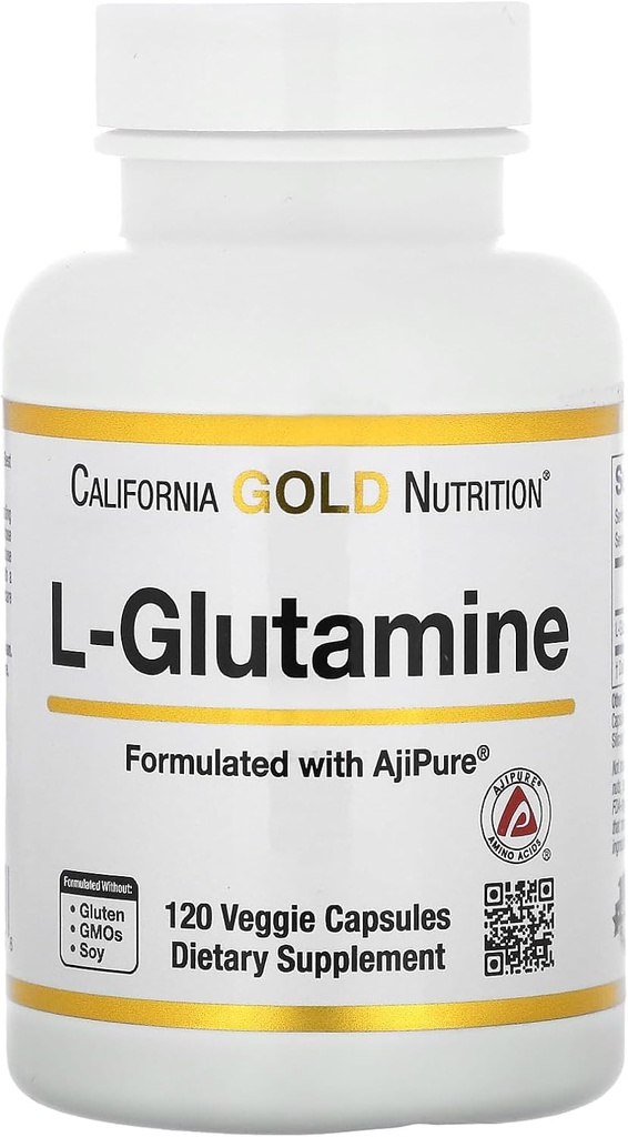 California Gold Nutrition L- Glutamine, AjiPure, 120 Veggie Capsules (500 mg per Capsule)