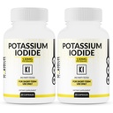 (2 Kemas) Potasium Iodide Capsules 130mg Dose - 60 Servings - Thyroid Dukungan & Pertahanan - KI Potasium Iodium Thyroid Dukungan Vitamin