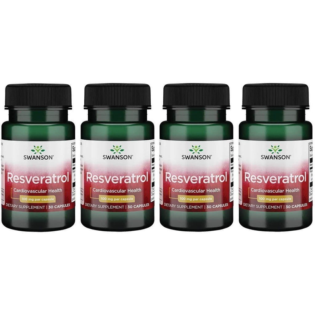 Swanson Resveratrol 100 100 juta gram 30 Capsules (4 Pack)