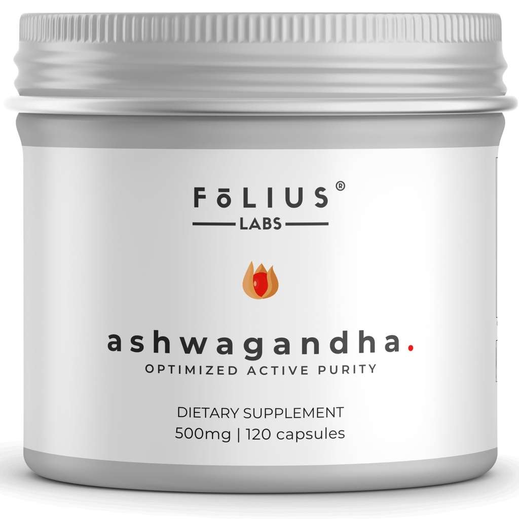Ashwagandha 7.5% Dukungan Energi Herbal Tambahan 500mg - Stress Relief Dukungan, Dukungan Mood Alam - Full Spectrum Ashwagandha Root Extract -120 Capsules