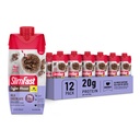 SlimFast Protein Shake, NEW Milk Chocolate- 20g Protein, Meal Replacement Shake Retent, High Protein dengan Low Carb and Low Sugar, 24 Vitamin and Mineces, 11 Fl Oz (Paket 12)