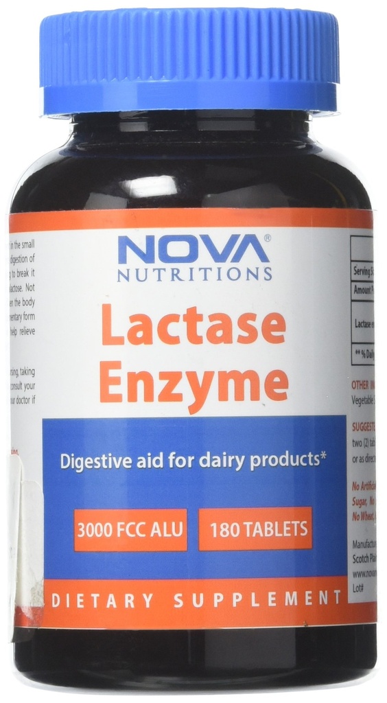 Nova Nutritions Lactase Enzyme 3000 FCC ALU 180 tablet