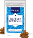 Petpost Tear Sear Remover Soft Chews for Dogs 126; 90 Count Cheese Flavor Dog Tear Tair Suppport: