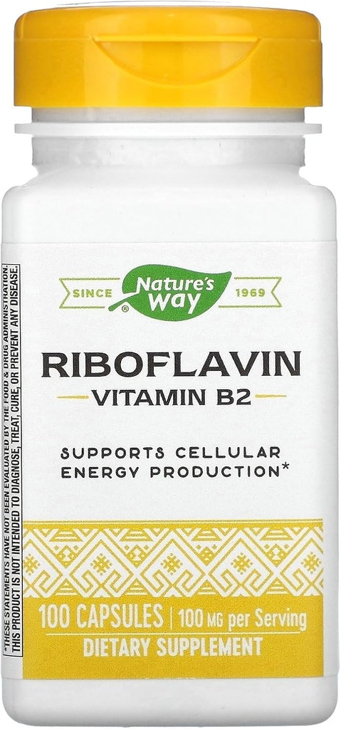 Nature 's Way Vitamin B2, 100 mg Riboflavin, 100 Kapsul, Paket 2