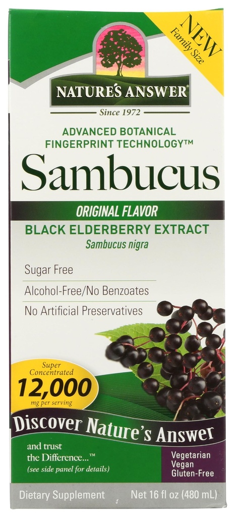 Nature 's Respons Sambucus Elderberry Syrup 16 Ounce 124; Great Tasting Immune Support Suppplemen A124; Antioksidant, Vegan, Gluten Free, Made in USA 144; Single Count