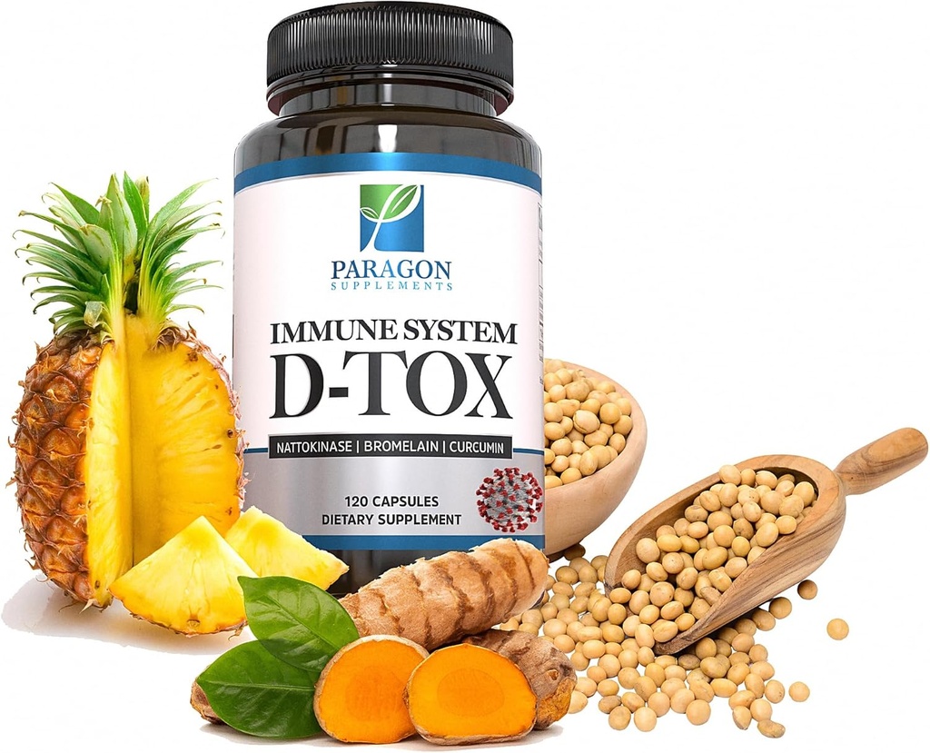 Spike Protein Removal - Original Spike Detox Formula dengan Nattokinase, Bromelain & Curcumin - 3 - 1 Suplemen Sistem Ammune - Non-GMO, Vegan, Gluten- Free - Made in USA - 120 Capsules (Suppply Hari 30)