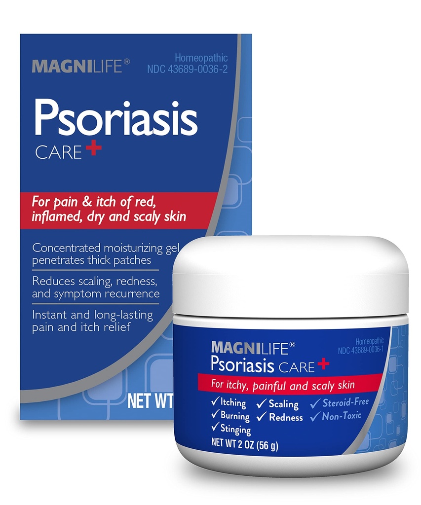 MagniLife Psoriasis Care +, Natural Itch and Pain Relief, Moisturization helped to Reduce Redness, Scaling and Flaking on Body & Scap - Unscented, Non-Toxic - 2oz
