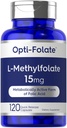 Carlyle L Methylfolat 15mg 124; 120 Capsules 12.4; Ukuran Carlyle L Methellfolat 15mfate 15mg; 120 Capsules: 124; Ukuran Nilai Nilai: 124; Max Potency 14; Dioptimalkan dan diaktifkan; Non-GMO, Gluten Free Supplemen 12.4; Methyl Founning, 5-MTHF 124; oleh Optile - Folate