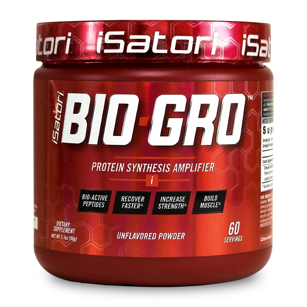 iSatori BIO- GRO Synthetic Amplifier, untuk Pembelian Muscle & Growth, Enhanced Stimulant Free Pre Workout & Colostrum Suplemen dengan Bio-Aktif Peptide- Unflasported (60 Pelayan)