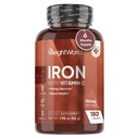WeightWorld Iron Supplement 65mg - dengan Vitamin C 125mg - 180 Vegan Tablet (6 Bulan Supply) - Gentle Carbonyl Iron Suplemen Perempuan & Men - Energy Booster & Blood Heath - Non-GMO & Gluten- Free