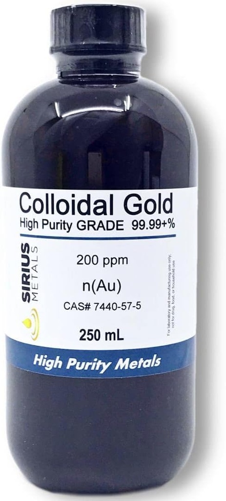True Colloidal Gold - 200 plum - 250 mL (8.45 Fl Oz) dalam Hapus BPA- Free Plastic Bottle