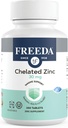 Freeda Cheriated Zinc 30mg - TRAACS ® Zinc Bisglycinate for High Absorpsi - Vegan, Kosher, Gentle on Sthomach - Imune Dukungan untuk Dewasa, Pria & Perempuan - 250 Tiny Tablet
