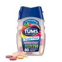 TUMS Extra Strength Sugar Free Antax Tablet untuk Relief Heartburn, Melon Berry - 80 Count