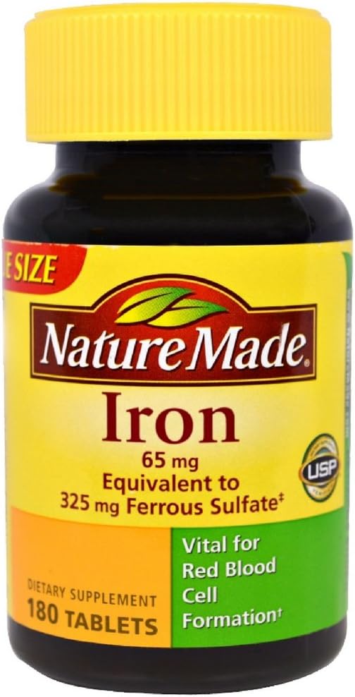 Nature Made Iron 65 mg Tablet 180 ea (Paket 3)