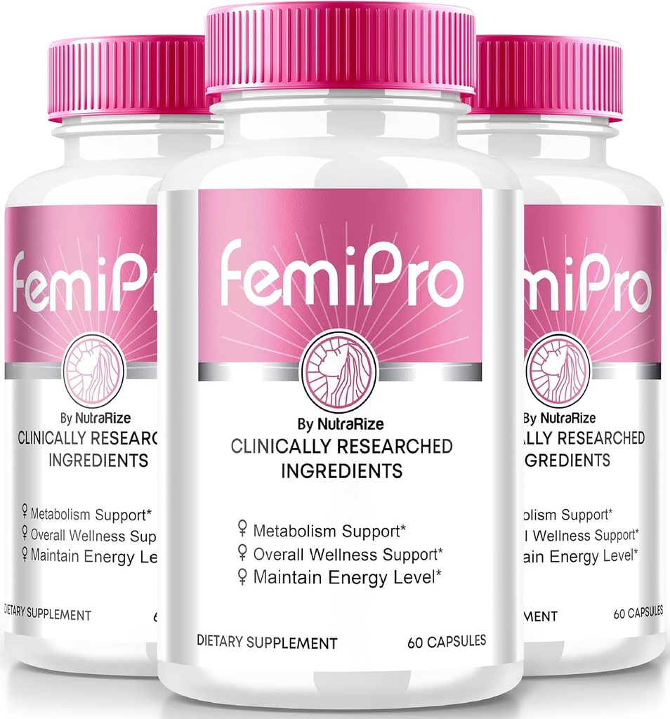 NutraRize (3 Pack) FemiPro Capsules, Premium Formula for Urinary Heath Support, All- Natural Suplemen untuk Control and Overall Health, Femi Pro Review (180 Capsules)