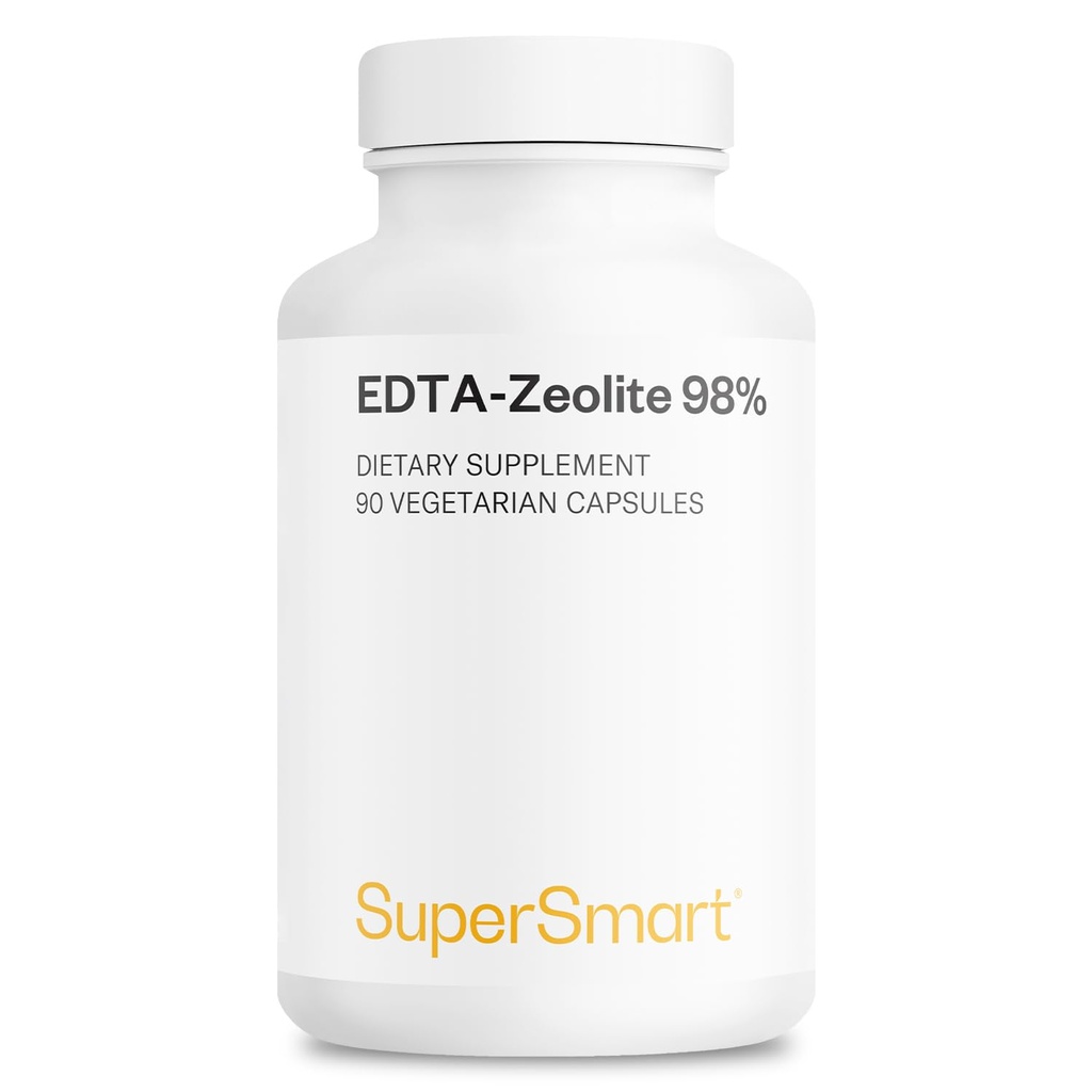 Supersmart - EDTA Zeolite 98% (Femula Lanjutan) - dengan Milk Thistle & Parsley - Potency Suplemen Tinggi 124; dibuat di USA AS 124; Non-Gluten Free - 90 Vegetarian Capsules