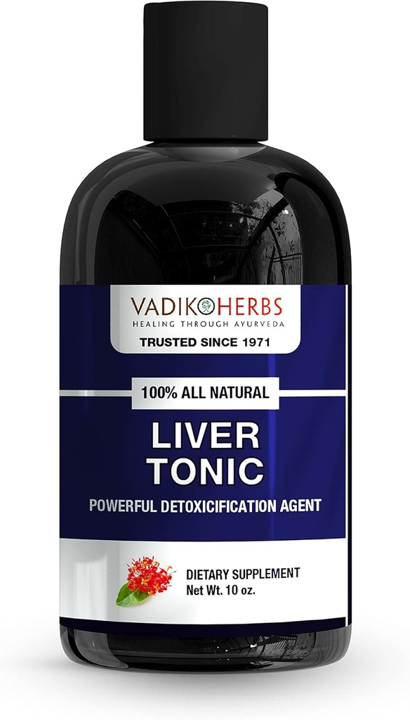 Liver Tonic by Vadik Herbs 126; Ayurvedic Liquid Drink for Healthy Liver Care (10oz)