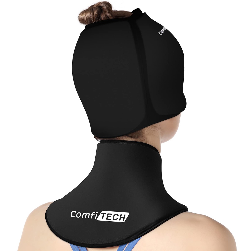 ComfiTECH Cold Cap dan Neck Ice Pack Bungkus Gel Combo, Paket Care for Head and Cervical, Medium