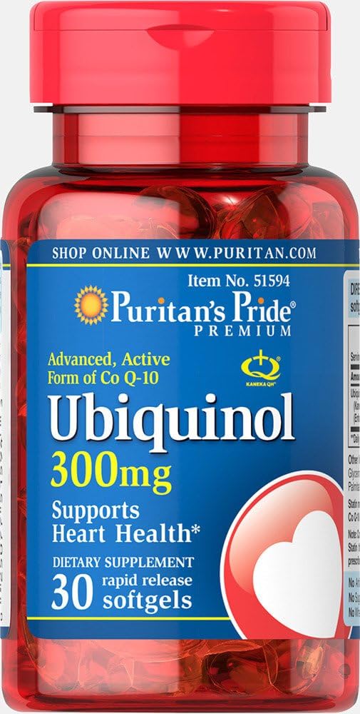 Puritan 's Pride Ubiquinol 300 mg Softgels, 30 Count