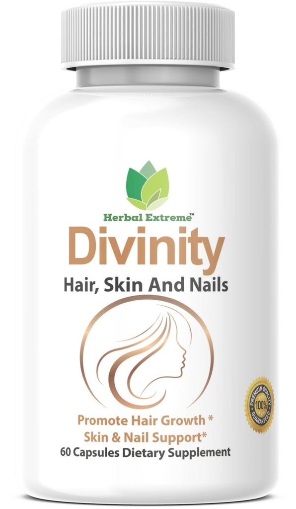 Rambut Suci, Skin dan Nails 60 Capsules 5000 mcg Biotin P-amino Benzoic Acid, ekstrak Horse, Fo- Ti, Bamboo ekstrak, Stinging Nettle, Cina Peony, Spirulina, Saw palmetto