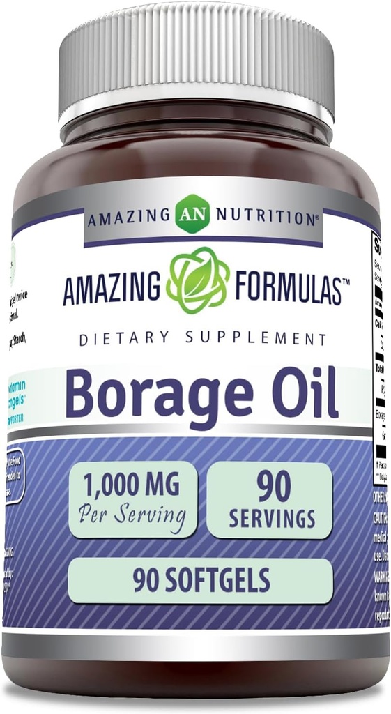 Amazing Formula Borage Oil Suplemen 2000 Mg Per Serving 124; Softgels 14; Non-GMO 124; Gluten- Free 124; Dibuat di USA (1 Pack, 90 Count)
