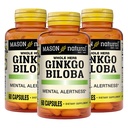 MASON NATURAL Ginkgo Biloba, 3 Bulan Suply, Membantu Impreve Ketinggian Mental & Dukung Fungsi Otak Optimal, 60 Capsules (3 Pack)