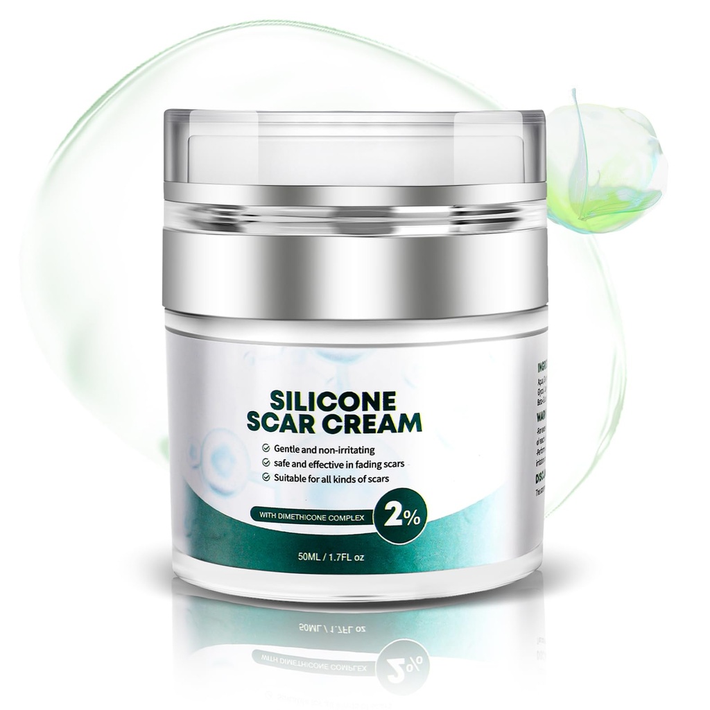Advanced Scar Cream, Silicone Gel for Scar, Professional Scar Removal Cream for Surgical Scar, Stretch Marks, Old and New Skies 1.7 oz (50ml)