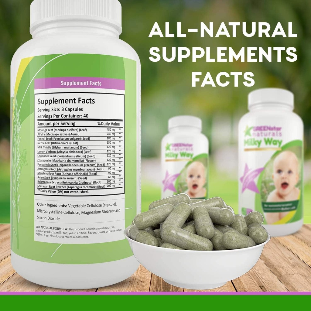 Dukungan Lactation Penimbunan Payudara untuk Susu Payudara Increased, Kapsul Tambahan Lactation with Milk Thistle Organic Fenugreek Seeds, Breastmilk Postnatal Vitamin for Mothers.
