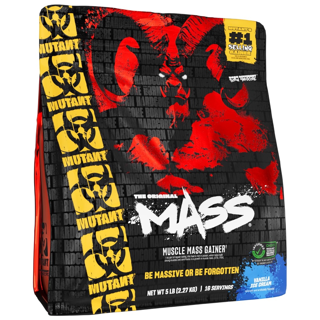 Mutant Mass 134; Weight Mass Gainer Protein Powder - high Calorie Protein Powder for Muscular Mass - Vanilla Ice Cream - 5 Pound