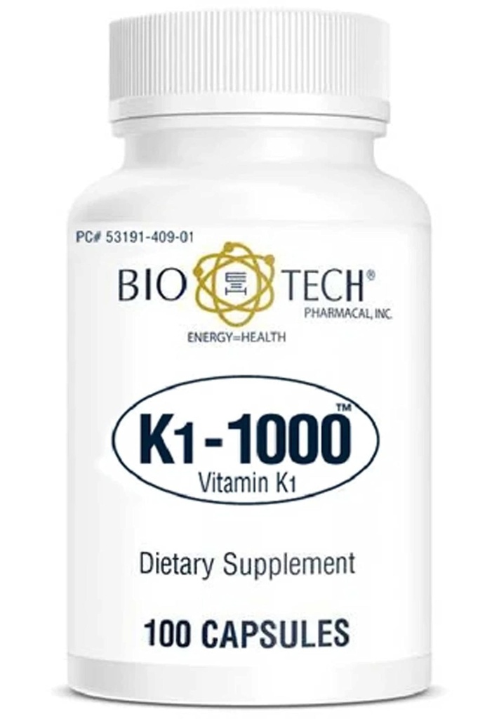 K1-1000 (Vitamin K1) 100 Kapsul - 3 Pack - Bio- Tech Pharmacal