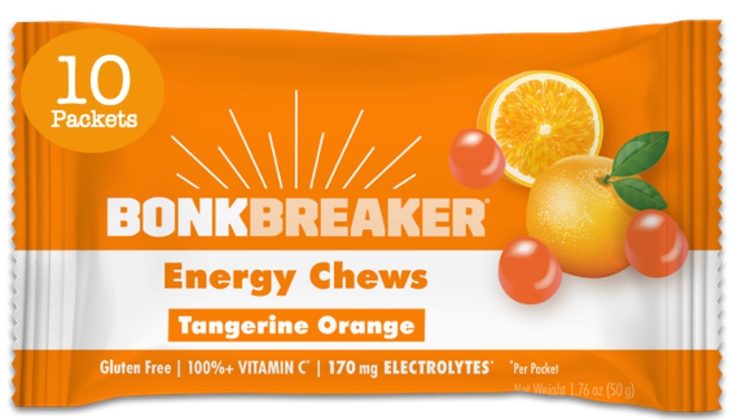 Pembuatan Energi Bonk Breaker, Dairy- Bebas, Gluten- Ingreasi Bebas untuk Menyediakan Energi Cepat dan Fokus, 1 kotak 10 Paket, Jeruk Tangerine
