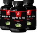 VIP VITAMINS Ginkgo biloba for Teens - Ginkgo Biloba Leaf 120mg - for Healthy Brain Fungsi (3 Botol - 150 Kapsul)