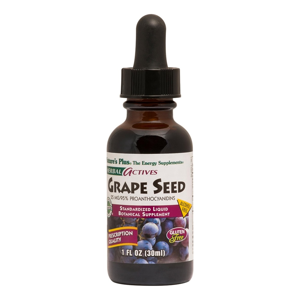 Natuture Plus Herbal Actives Grape, 25 mg Liquid Suspension - Vegan Drops, 1 fl oz - Vegetarian, Gluten- Free - 30 Servis