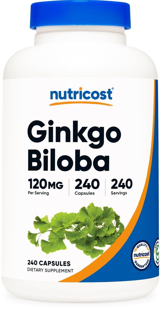 Nutricost Ginkgo Biloba 120mg, 240 Kapsul - Ekstra Kekuatan Ginkgo Biloba Extract - Gluten Free & Non- GMO