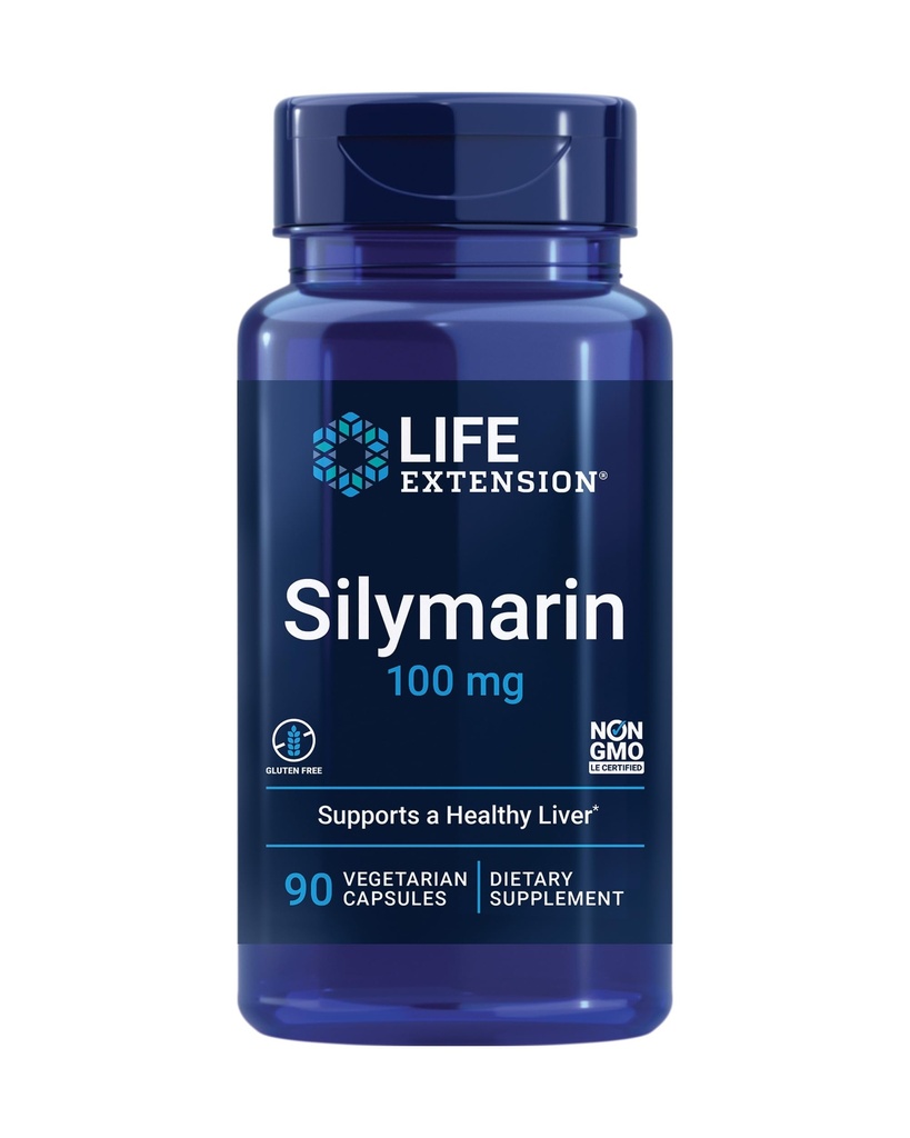 Ekstensi Hidup Silymarin - Milk Thistle Extract - Mendukung Kesehatan Hati - Gluten- Bebas, Bukan-GMO, Vegetarian - 90 Kapsul