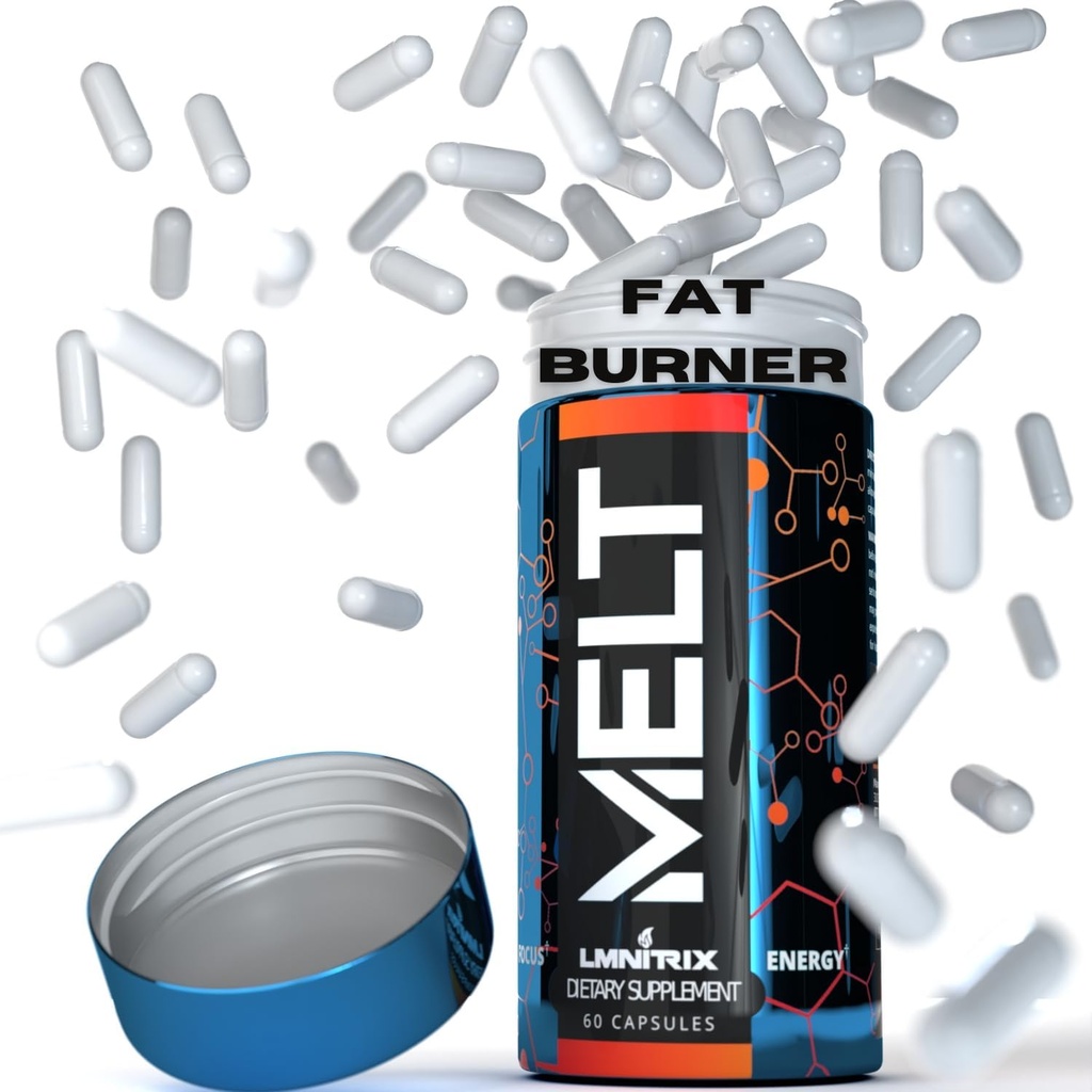 MELT - Best Thermogenic Fat Burner for Men & Women - Appetit Suppresant Pills for Fast Weight Loss - Energy Booster and Mental Focus Suplement - Diet Pills Itu Kerja - 60 caps