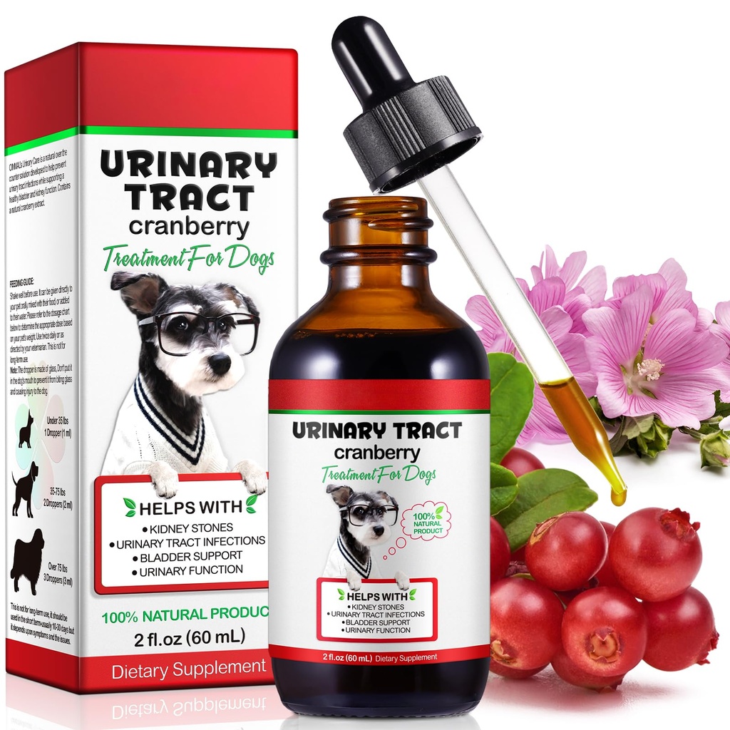 Urinary Tract for Dogs, Dog Urinary Trakte Treatment Drops Bladder, Kidney Stone and Dog UTI, Pet Suplies Health Care, Bacon Flavor- 60ml / 2.02oz