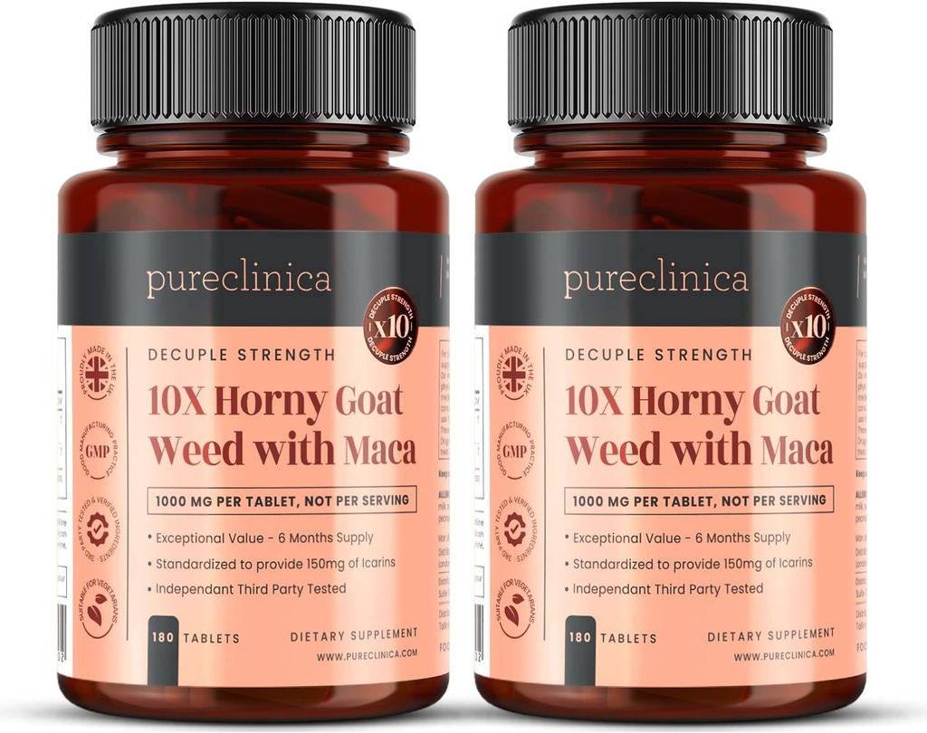 10X Horny Goat Extract (3750mg) Maca Extract (2500mg) x 360 Tablet (2 Botol 180) - 1 Tahun Suppply