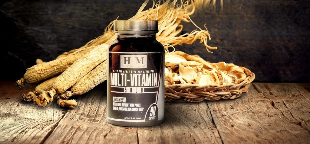 Suplemen Multivitamin Tersederhana untuk Men Multi- Vitamin 5000 yang ditanamkan Ketahanan Kesehatan Dukungan Harian Boost Energy, Kesehatan Umum Vitamin A- K ditambah Lebih 90 Kapsul