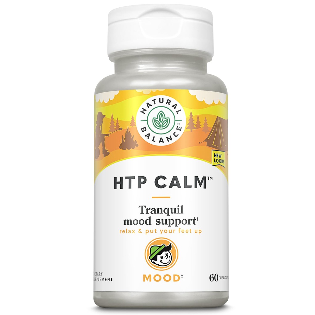 Keseimbangan Alam HTP Calm 124; Herbal Suplemen Membantu Dukungan Mood, Relaxation & Stress 124; Vitamin B-6, Kava Kava & St. Johns Port 124; 60 Caps