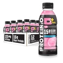 Protin2o 15g Whey Protein Isolat Hidration Drink Plus Energy & Focus, 350mg of Electrolites, Vitamins B5 & B6, Sugar Free, Cotton Candy, 16,9 oz Bottle (Paket 12)