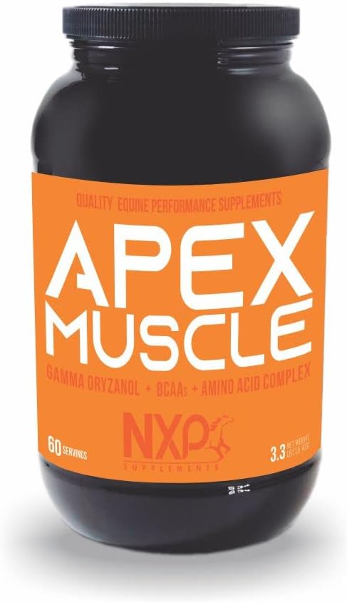 ApEX Muscle, Body & Power Builder for Horses - Energy, Endurance, Stamina, Recovery Dupport - Gamma Oryzanol BCAA Amino Acids Lysine Carnitine L- Arginine AKG 3.3 lb (60 Servis)